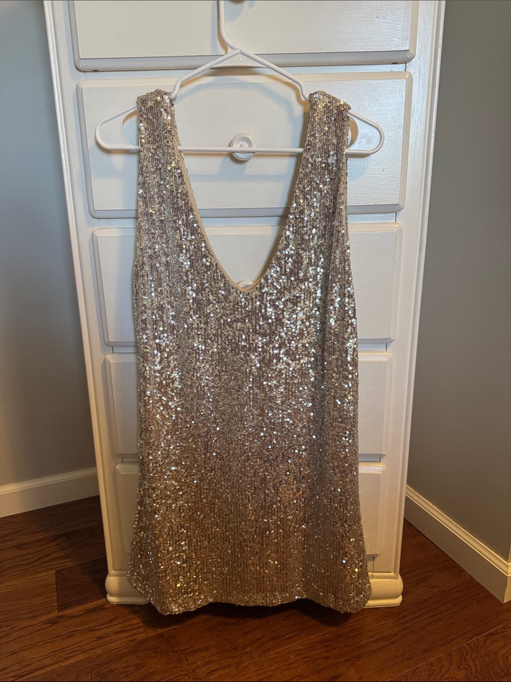 BB Dakota Champagne Sequin Mini Dress